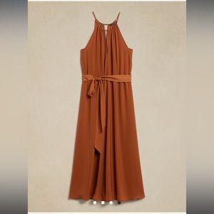 HALTER SILKY MIDI DRESS